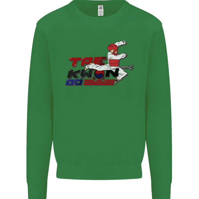 Taekwondo Fighter Mixed Martial Arts MMA Mens Sweatshirt Jumper Irish Green