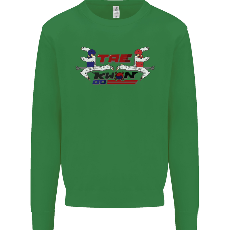 Taekwondo Fighter Mixed Martial Arts MMA Mens Sweatshirt Jumper Irish Green