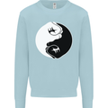 Taekwondo Fighter Mixed Martial Arts MMA Mens Sweatshirt Jumper Light Blue