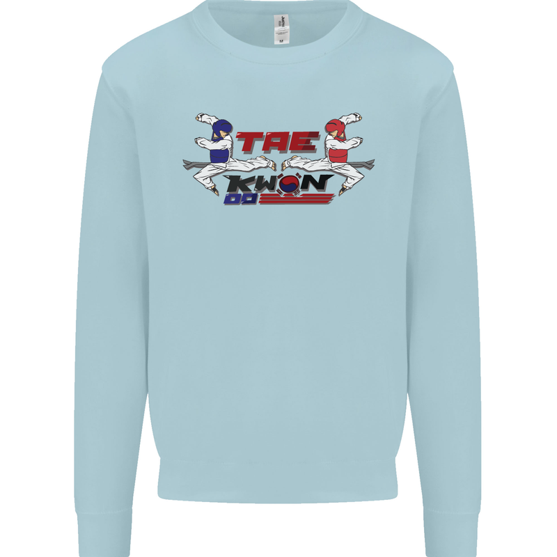 Taekwondo Fighter Mixed Martial Arts MMA Mens Sweatshirt Jumper Light Blue