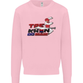 Taekwondo Fighter Mixed Martial Arts MMA Mens Sweatshirt Jumper Light Pink