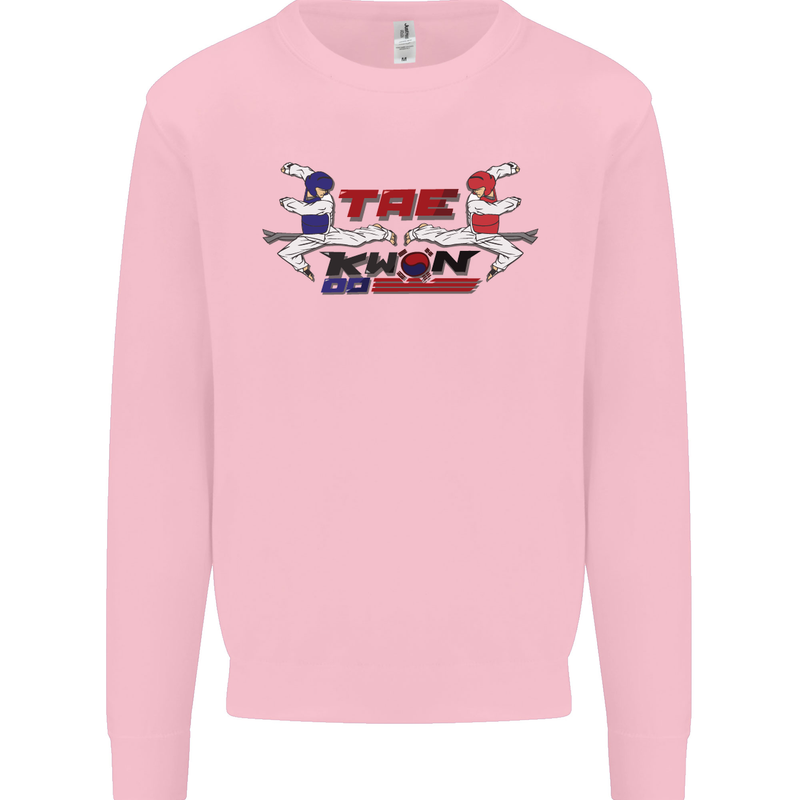 Taekwondo Fighter Mixed Martial Arts MMA Mens Sweatshirt Jumper Light Pink