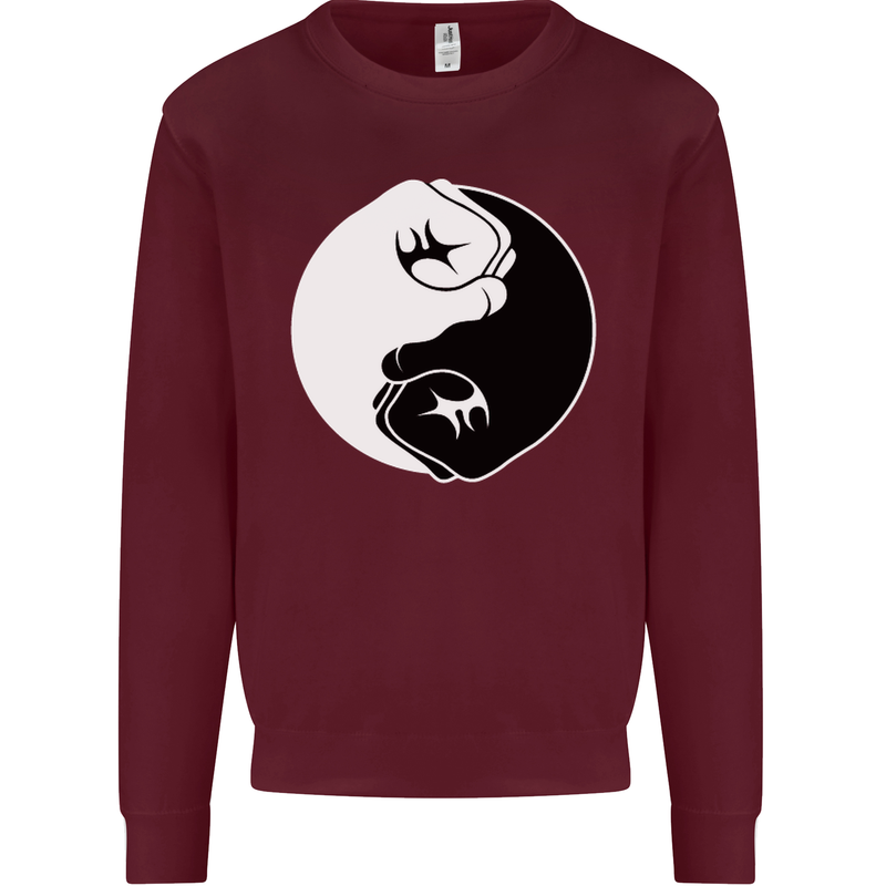 Taekwondo Fighter Mixed Martial Arts MMA Mens Sweatshirt Jumper Maroon