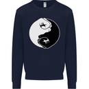 Taekwondo Fighter Mixed Martial Arts MMA Mens Sweatshirt Jumper Navy Blue