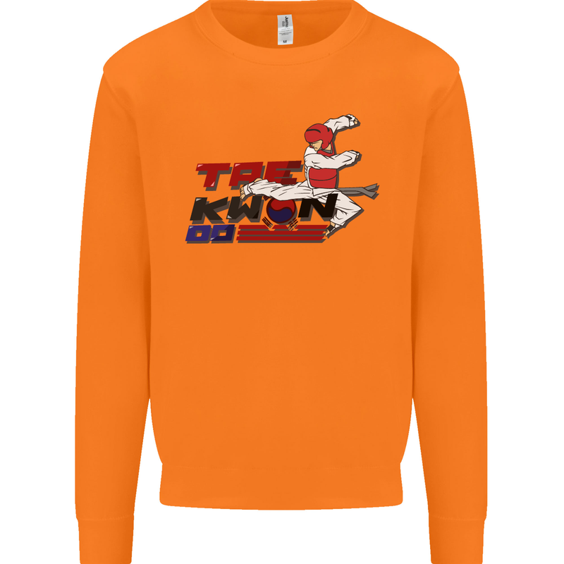 Taekwondo Fighter Mixed Martial Arts MMA Mens Sweatshirt Jumper Orange