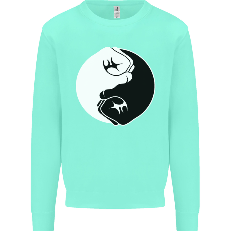 Taekwondo Fighter Mixed Martial Arts MMA Mens Sweatshirt Jumper Peppermint