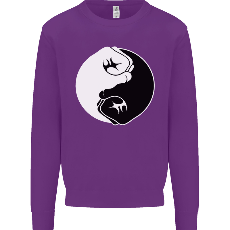 Taekwondo Fighter Mixed Martial Arts MMA Mens Sweatshirt Jumper Purple