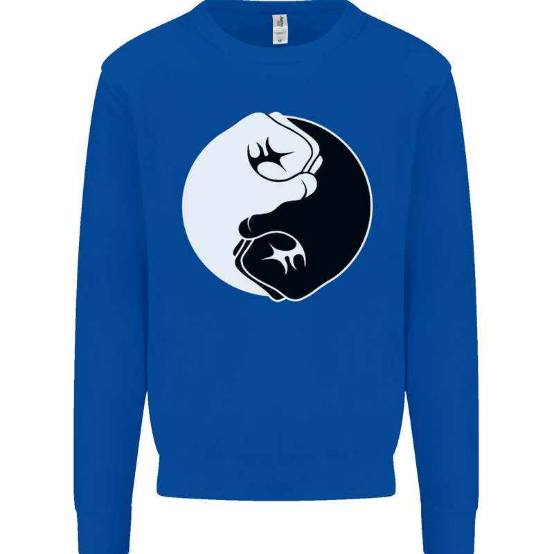Taekwondo Fighter Mixed Martial Arts MMA Mens Sweatshirt Jumper Royal Blue