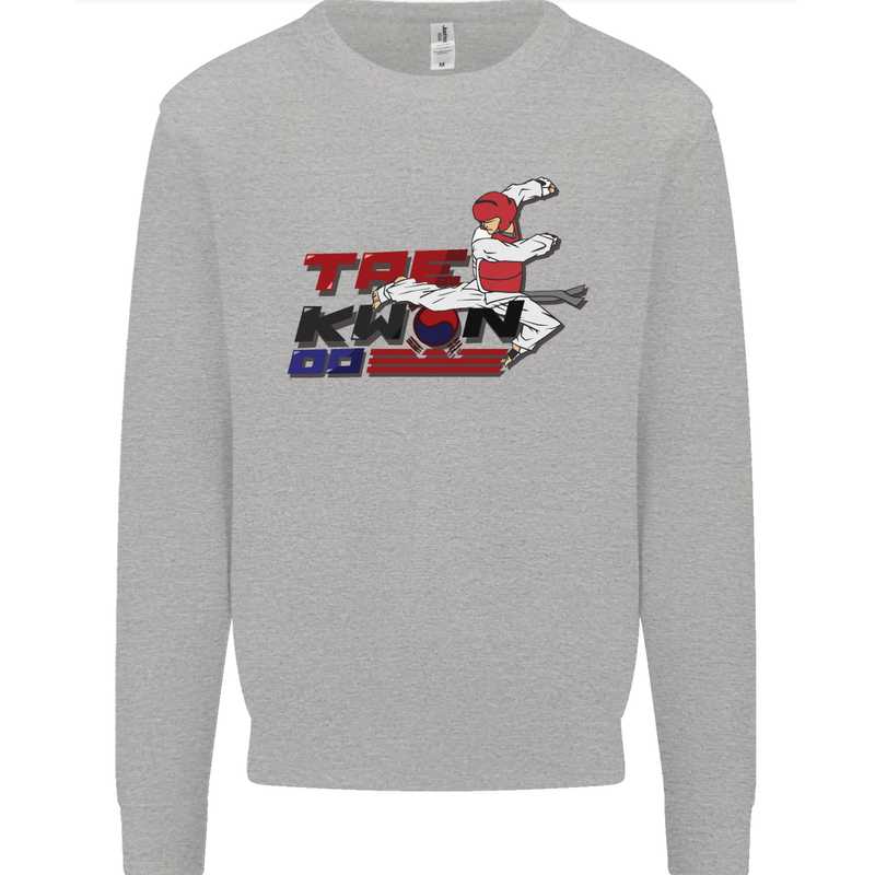 Taekwondo Fighter Mixed Martial Arts MMA Mens Sweatshirt Jumper Sports Grey