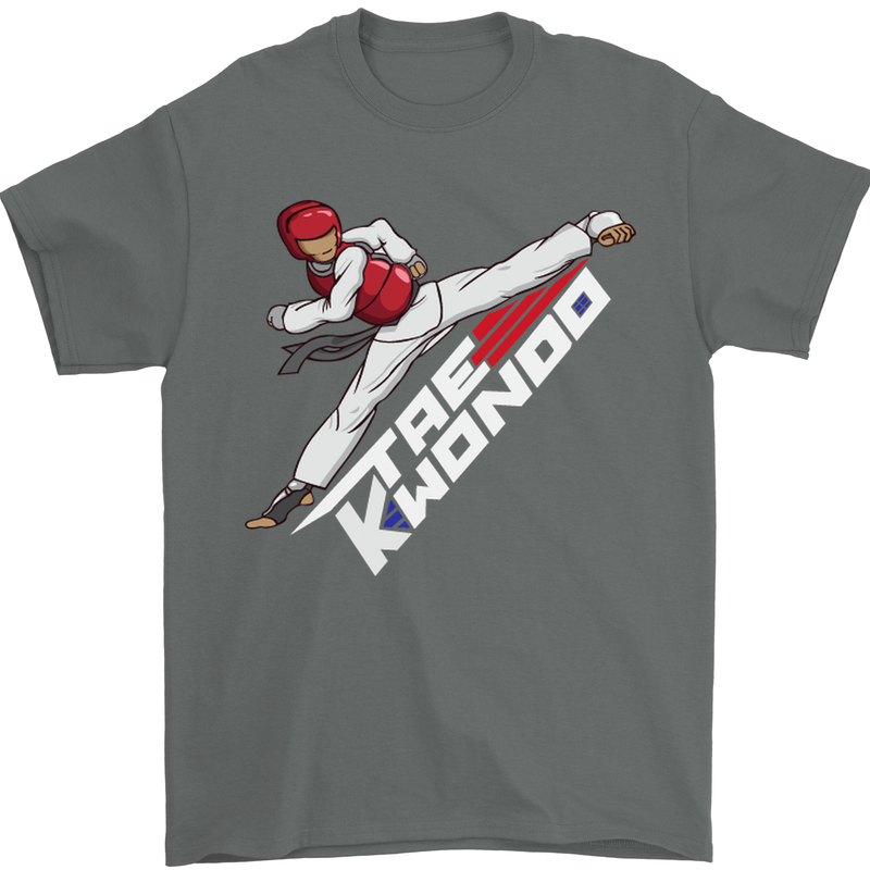 Taekwondo Fighter Mixed Martial Arts MMA Mens T-Shirt Cotton Gildan Charcoal