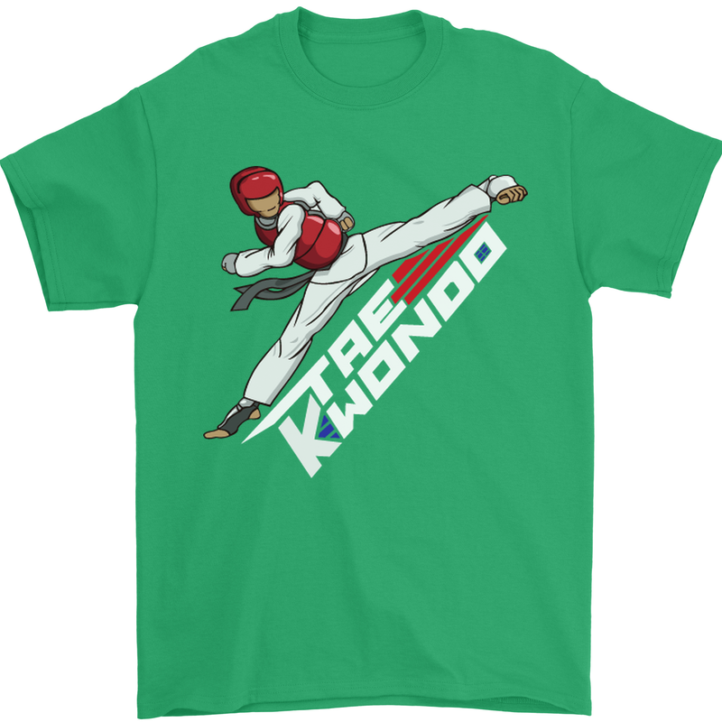 Taekwondo Fighter Mixed Martial Arts MMA Mens T-Shirt Cotton Gildan Irish Green