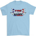 Taekwondo Fighter Mixed Martial Arts MMA Mens T-Shirt Cotton Gildan Light Blue