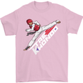 Taekwondo Fighter Mixed Martial Arts MMA Mens T-Shirt Cotton Gildan Light Pink