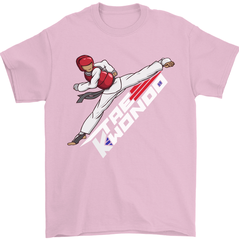Taekwondo Fighter Mixed Martial Arts MMA Mens T-Shirt Cotton Gildan Light Pink