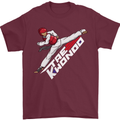Taekwondo Fighter Mixed Martial Arts MMA Mens T-Shirt Cotton Gildan Maroon