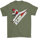 Taekwondo Fighter Mixed Martial Arts MMA Mens T-Shirt Cotton Gildan Military Green
