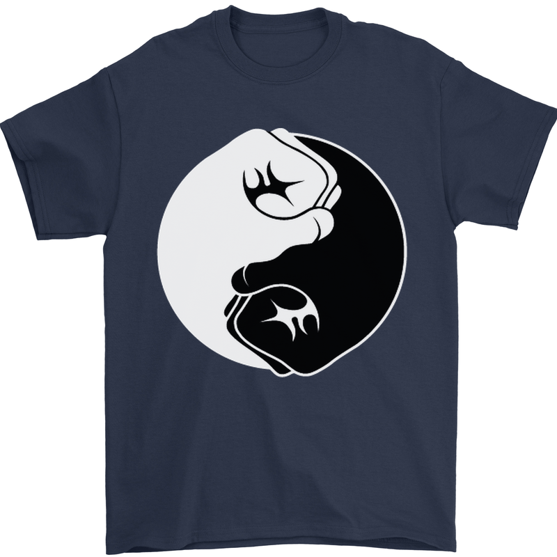 Taekwondo Fighter Mixed Martial Arts MMA Mens T-Shirt Cotton Gildan Navy Blue