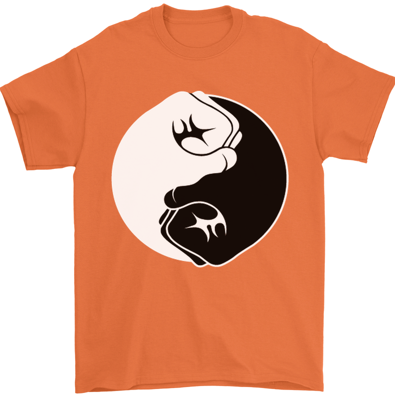 Taekwondo Fighter Mixed Martial Arts MMA Mens T-Shirt Cotton Gildan Orange
