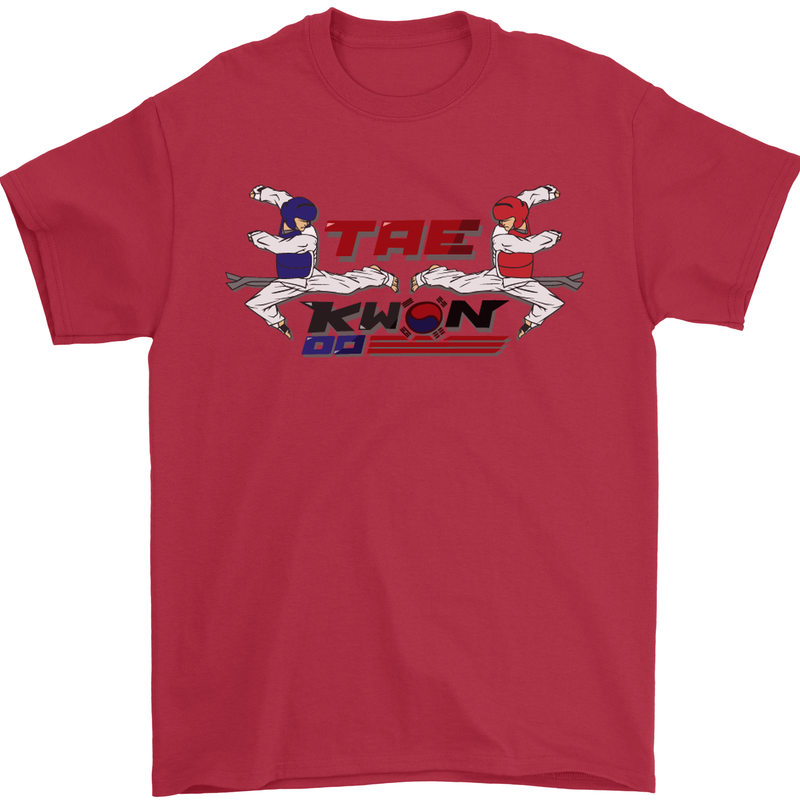 Taekwondo Fighter Mixed Martial Arts MMA Mens T-Shirt Cotton Gildan Red