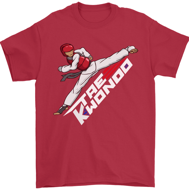Taekwondo Fighter Mixed Martial Arts MMA Mens T-Shirt Cotton Gildan Red