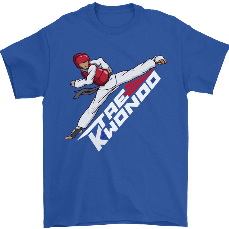 Taekwondo Fighter Mixed Martial Arts MMA Mens T-Shirt Cotton Gildan Royal Blue
