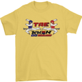 Taekwondo Fighter Mixed Martial Arts MMA Mens T-Shirt Cotton Gildan Yellow