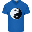 Taekwondo Fighter Mixed Martial Arts MMA Mens V-Neck Cotton T-Shirt Royal Blue