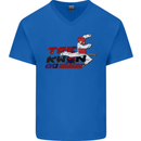 Taekwondo Fighter Mixed Martial Arts MMA Mens V-Neck Cotton T-Shirt Royal Blue