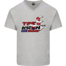 Taekwondo Fighter Mixed Martial Arts MMA Mens V-Neck Cotton T-Shirt Sports Grey