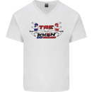Taekwondo Fighter Mixed Martial Arts MMA Mens V-Neck Cotton T-Shirt White