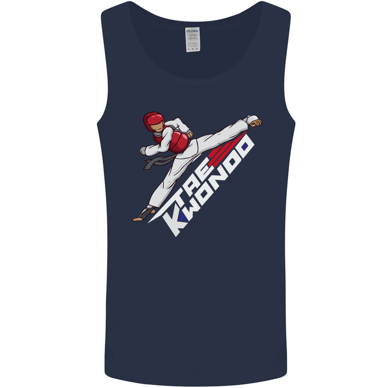 Taekwondo Fighter Mixed Martial Arts MMA Mens Vest Tank Top Navy Blue