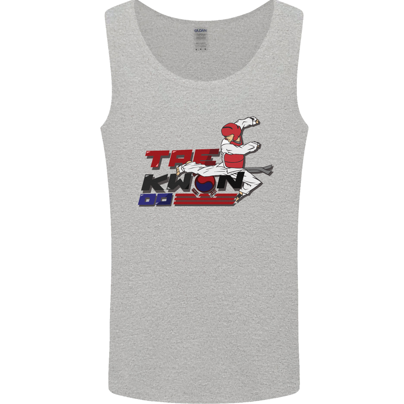 Taekwondo Fighter Mixed Martial Arts MMA Mens Vest Tank Top Sports Grey