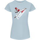 Taekwondo Fighter Mixed Martial Arts MMA Womens Petite Cut T-Shirt Light Blue