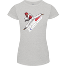 Taekwondo Fighter Mixed Martial Arts MMA Womens Petite Cut T-Shirt Sports Grey