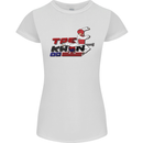 Taekwondo Fighter Mixed Martial Arts MMA Womens Petite Cut T-Shirt White