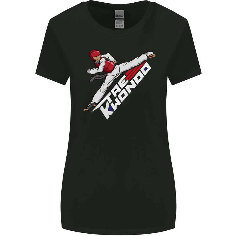 Taekwondo Fighter Mixed Martial Arts MMA Womens Wider Cut T-Shirt Black