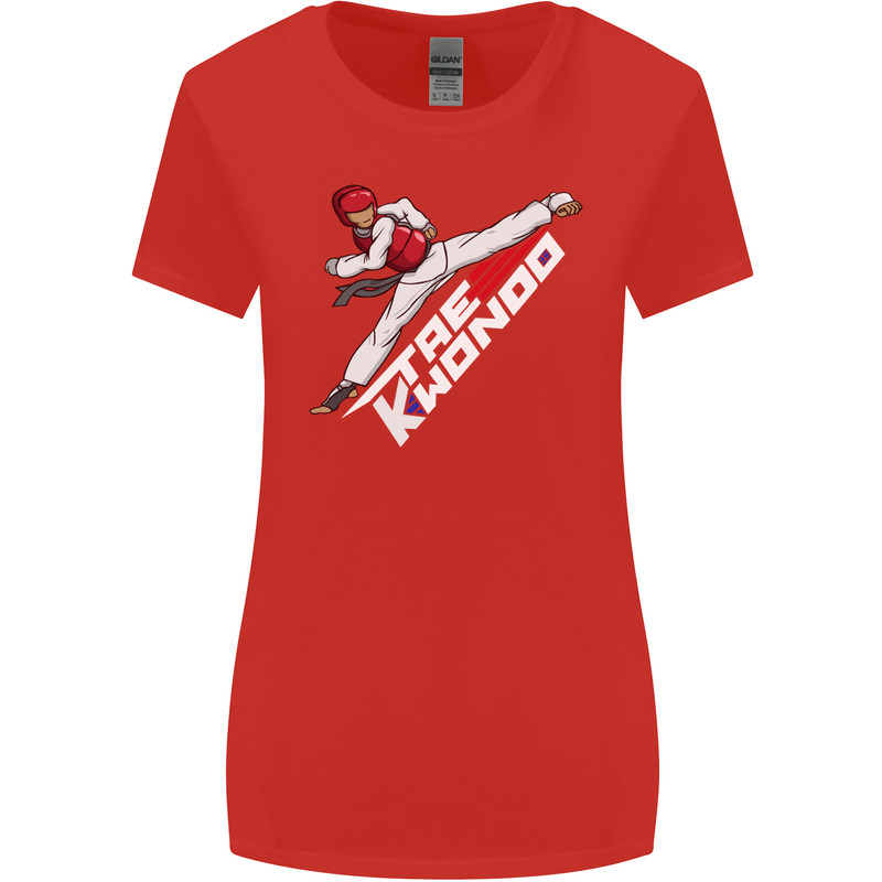 Taekwondo Fighter Mixed Martial Arts MMA Womens Wider Cut T-Shirt Red
