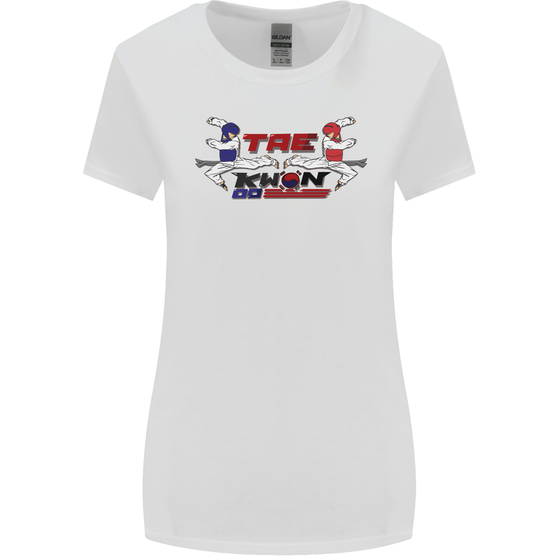 Taekwondo Fighter Mixed Martial Arts MMA Womens Wider Cut T-Shirt White