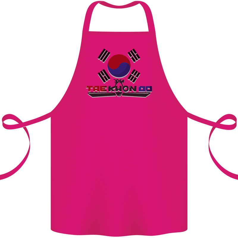 "Taekwondo Fighter Mixed Martial Arts MMA " Cotton Apron 100% Organic Pink