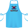 "Taekwondo Fighter Mixed Martial Arts MMA " Cotton Apron 100% Organic Turquoise