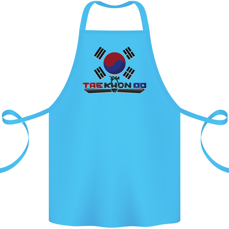 "Taekwondo Fighter Mixed Martial Arts MMA " Cotton Apron 100% Organic Turquoise