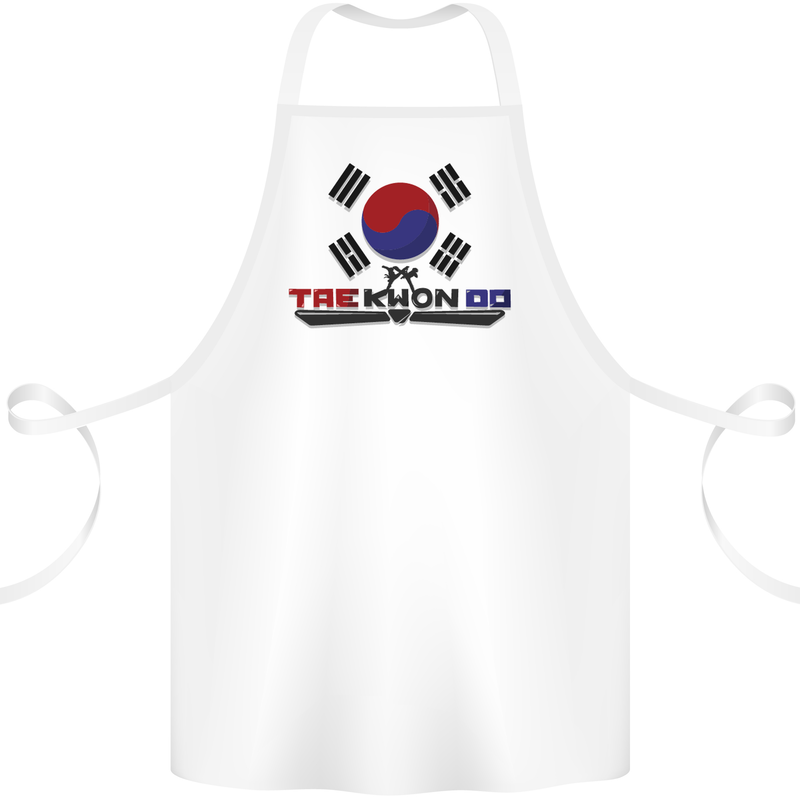 "Taekwondo Fighter Mixed Martial Arts MMA " Cotton Apron 100% Organic White