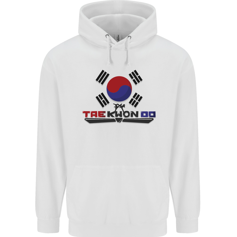 "Taekwondo Fighter Mixed Martial Arts MMA " Mens 80% Cotton Hoodie White