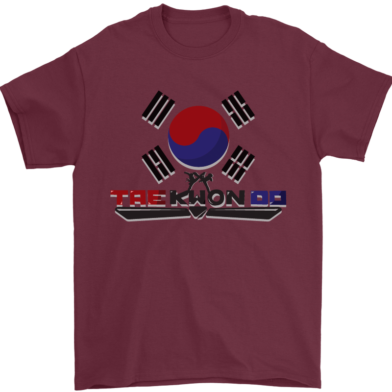 "Taekwondo Fighter Mixed Martial Arts MMA " Mens T-Shirt Cotton Gildan Maroon