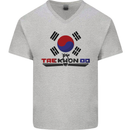 "Taekwondo Fighter Mixed Martial Arts MMA " Mens V-Neck Cotton T-Shirt Sports Grey