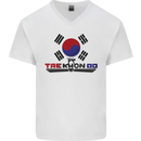 "Taekwondo Fighter Mixed Martial Arts MMA " Mens V-Neck Cotton T-Shirt White