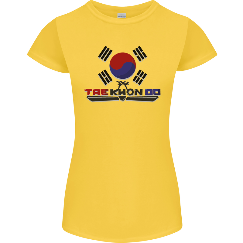 "Taekwondo Fighter Mixed Martial Arts MMA " Womens Petite Cut T-Shirt Yellow