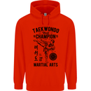 Taekwondo World Champion Martial Arts MMA Childrens Kids Hoodie Bright Red