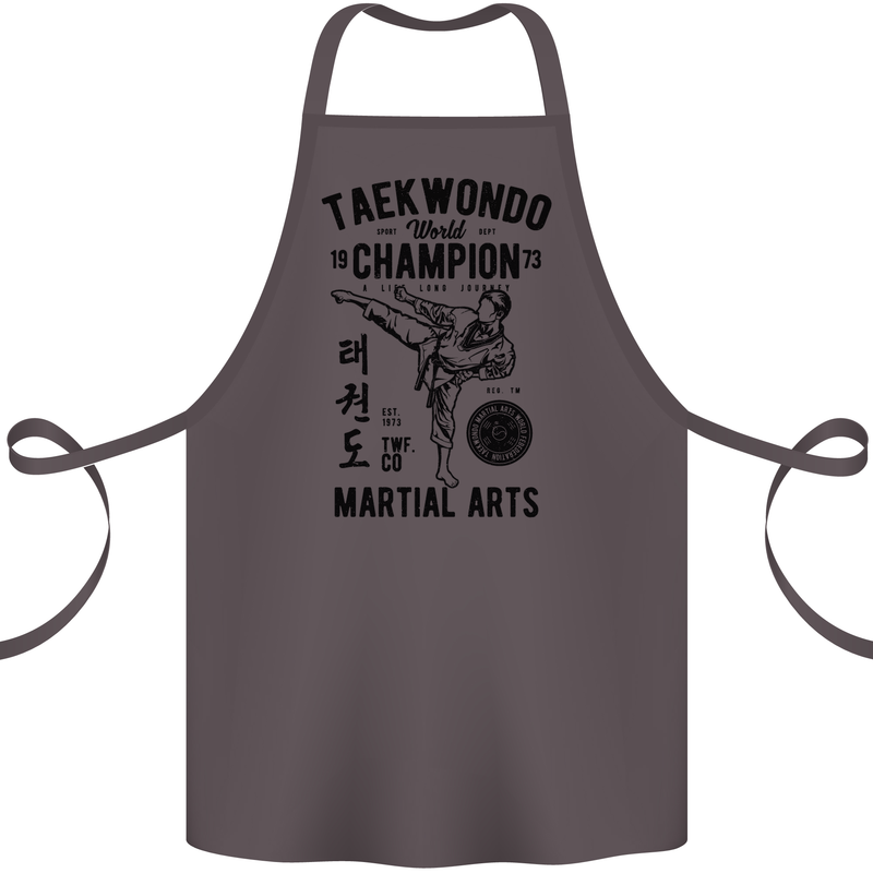 Taekwondo World Champion Martial Arts MMA Cotton Apron 100% Organic Dark Grey