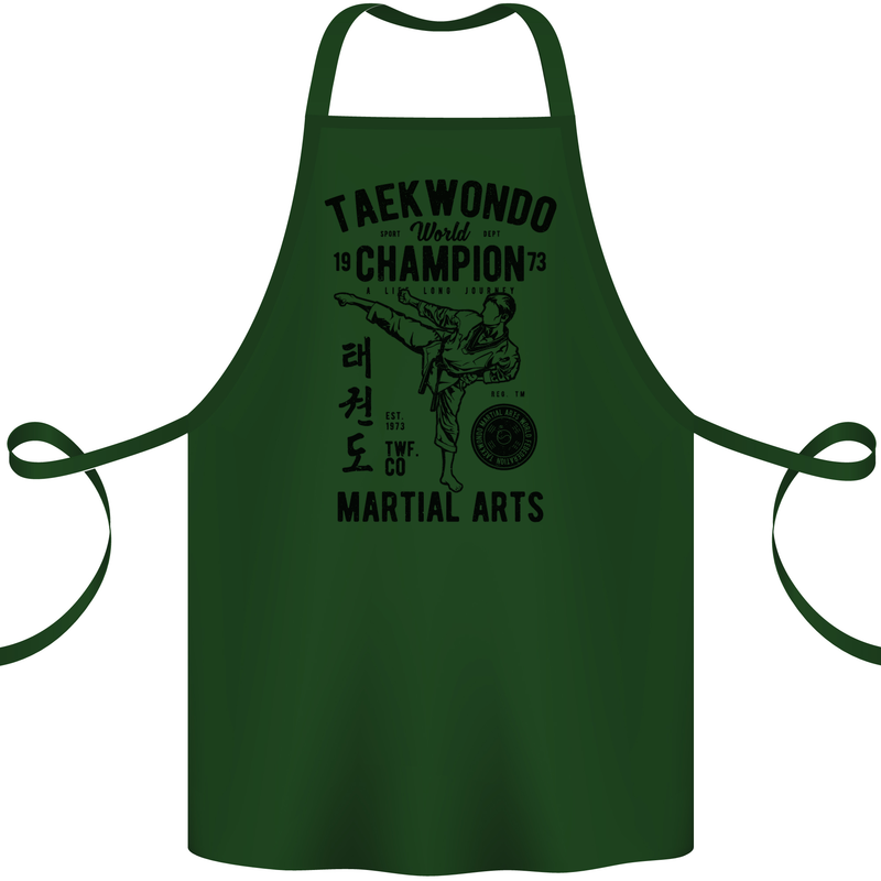 Taekwondo World Champion Martial Arts MMA Cotton Apron 100% Organic Forest Green